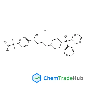 2-[4-(1-Hydroxy-4-{4-[hydroxy(diphenyl)methyl]-1-piperidinyl}butyl)phenyl]-2-methylpropanoic acid hydrochloride (1:1)