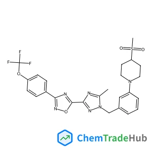 4-(Methylsulfonyl)-1-{3-[(5-methyl-3-{3-[4-(trifluoromethoxy)phenyl]-1,2,4-oxadiazol-5-yl}-1H-1,2,4-triazol-1-yl)methyl]phenyl}piperidine