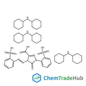5-Oxo-1-(2-sulfophenyl)-4-[(E)-(2-sulfophenyl)diazenyl]-4,5-dihydro-1H-pyrazole-3-carboxylic acid - N-cyclohexylcyclohexanamine (1:3)