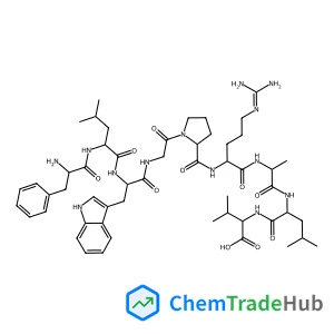 (2S)-2-[[(2S)-2-[[(2S)-2-[[(2S)-2-[[(2S)-1-[2-[[(2S)-2-[[(2S)-2-[[(2S)-2-amino-3-phenylpropanoyl]amino]-4-methylpentanoyl]amino]-3-(1H-indol-3-yl)propanoyl]amino]acetyl]pyrrolidine-2-carbonyl]amino]-5-(diaminomethylideneamino)pentanoyl]amino]propanoyl]amino]-4-methylpentanoyl]amino]-3-methylbutanoic acid