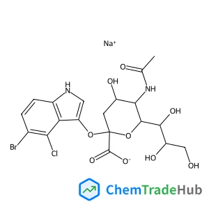 Sodium 5-bromo-4-chloro-1H-indol-3-yl (6R)-5-acetamido-3,5-dideoxy-6-[(1R,2R)-1,2,3-trihydroxypropyl]-beta-L-threo-hex-2-ulopyranosidonate
