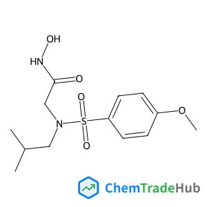 N-Isobutyl-N-[4-methoxyphenylsulfonyl]glycyl hydroxamic acid structure
