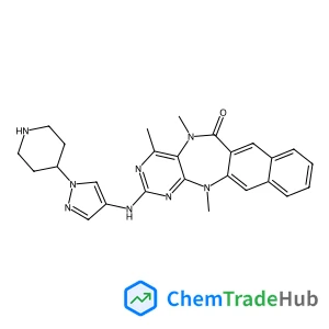 4,5,13-Trimethyl-2-{[1-(4-piperidinyl)-1H-pyrazol-4-yl]amino}-5,13-dihydro-6H-naphtho[2,3-e]pyrimido[5,4-b][1,4]diazepin-6-one