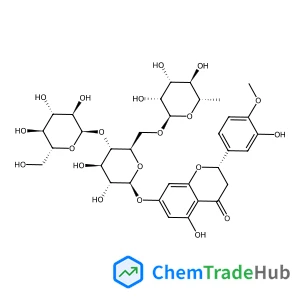(2S)-5-Hydroxy-2-(3-hydroxy-4-methoxyphenyl)-4-oxo-3,4-dihydro-2H-chromen-7-yl 6-deoxy-alpha-L-mannopyranosyl-(1->6)-[alpha-D-glucopyranosyl-(1->4)]-beta-D-glucopyranoside