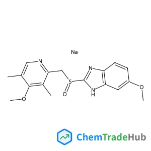 1H-Benzimidazole, 6-methoxy-2-[(S)-[(4-methoxy-3,5-dimethyl-2-pyridinyl)methyl]sulfinyl]-, sodium salt (1:1)