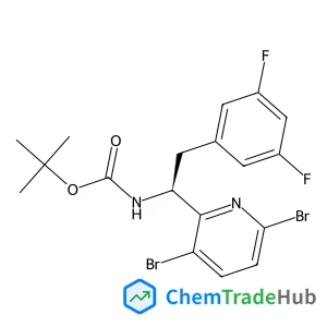 2-Methyl-2-propanyl [(1S)-1-(3,6-dibromo-2-pyridinyl)-2-(3,5-difluorophenyl)ethyl]carbamate