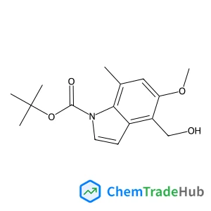 2-Methyl-2-propanyl 4-(hydroxymethyl)-5-methoxy-7-methyl-1H-indole-1-carboxylate Chemical_Structure_Of