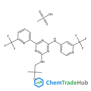 2-Methyl-1-[(4-[6-(trifluoromethyl)-2-pyridinyl]-6-{[2-(trifluoromethyl)-4-pyridinyl]amino}-1,3,5-triazin-2-yl)amino]-2-propanol methanesulfonate (1:1)