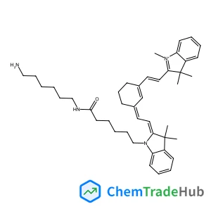 1-{6-[(6-Ammoniohexyl)amino]-6-oxohexyl}-3,3-dimethyl-2-[(E)-2-{3-[(2E)-2-(1,3,3-trimethyl-1,3-dihydro-2H-indol-2-ylidene)ethylidene]-1-cyclohexen-1-yl}vinyl]-3H-indolium dichloride