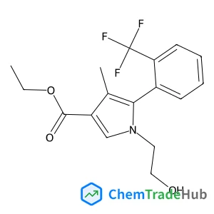 1H-Pyrrole-3-carboxylic acid, 1-(2-hydroxyethyl)-4-methyl-5-[2-(trifluoromethyl)phenyl]-, ethyl ester, (5S)-