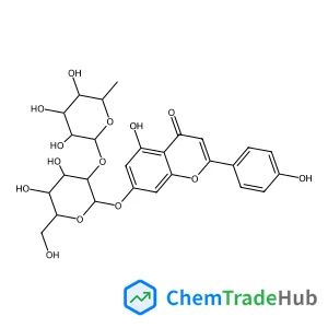 5-Hydroxy-2-(4-hydroxyphenyl)-4-oxo-4H-chromen-7-yl 2-O-(6-deoxy-alpha-L-mannopyranosyl)-beta-D-glucopyranoside Chemical_Structure_Of