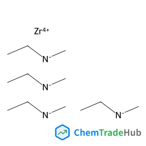 Zirconium(4+) tetrakis[ethyl(methyl)azanide] structure
