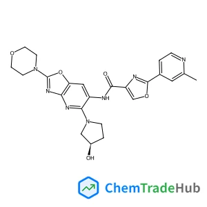 N-{5-[(3R)-3-Hydroxy-1-pyrrolidinyl]-2-(4-morpholinyl)[1,3]oxazolo[4,5-b]pyridin-6-yl}-2-(2-methyl-4-pyridinyl)-1,3-oxazole-4-carboxamide
