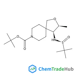 TERT-BUTYL (3S,4S)-4-(((R)-TERT-BUTYLSULFINYL)AMINO)-3-METHYL-2-OXA-8-AZASPIRO[4.5]DECANE-8-CARBOXYLATE