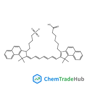 4-(2-{(1E,3E,5E,7E)-7-[3-(5-Carboxypentyl)-1,1-dimethyl-1,3-dihydro-2H-benzo[e]indol-2-ylidene]-1,3,5-heptatrien-1-yl}-1,1-dimethyl-1H-benzo[e]indolium-3-yl)-1-butanesulfonate