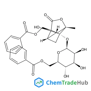 {(1R,3R,4R,6S,9R)-1-[(6-O-Benzoyl-beta-D-mannopyranosyl)oxy]-4-hydroxy-6-methyl-8-oxo-7-oxatricyclo[4.3.0.0~3,9~]non-9-yl}methyl benzoate