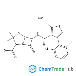Sodium 6-({[3-(2-chloro-6-fluorophenyl)-5-methyl-1,2-oxazol-4-yl]carbonyl}amino)-3,3-dimethyl-7-oxo-4-thia-1-azabicyclo[3.2.0]heptane-2-carboxylate