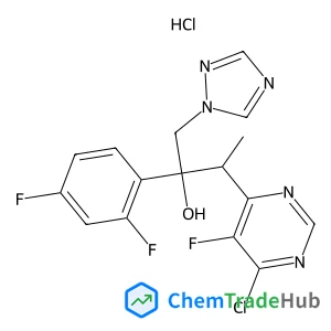 3-(6-Chloro-5-fluoro-4-pyrimidinyl)-2-(2,4-difluorophenyl)-1-(1H-1,2,4-triazol-1-yl)-2-butanol hydrochloride (1:1)
