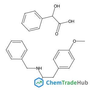 Benzeneacetic acid, α-hydroxy-, (αS)-, compd. with (αR)-4-methoxy-α-methyl-N-(phenylmethyl)benzeneethanamine (1:1)