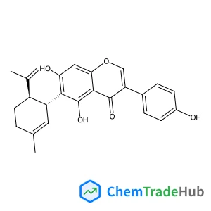 5,7-Dihydroxy-3-(4-hydroxyphenyl)-6-[(1R,6R)-3-methyl-6-prop-1-en-2-ylcyclohex-2-en-1-yl]chromen-4-one structure