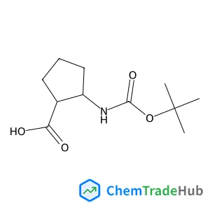 2-((tert-Butoxycarbonyl)amino)cyclopentanecarboxylic acid Chemical_Structure_Of