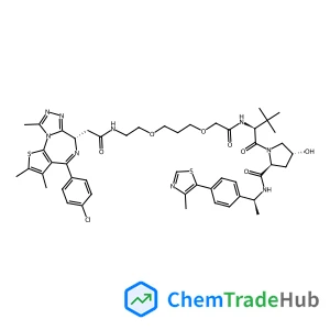 N-({3-[2-({[(6S)-4-(4-Chlorophenyl)-2,3,9-trimethyl-6H-thieno[3,2-f][1,2,4]triazolo[4,3-a][1,4]diazepin-6-yl]acetyl}amino)ethoxy]propoxy}acetyl)-3-methyl-L-valyl-(4R)-4-hydroxy-N-{(1S)-1-[4-(4-methyl-
1,3-thiazol-5-yl)phenyl]ethyl}-L-prolinamide