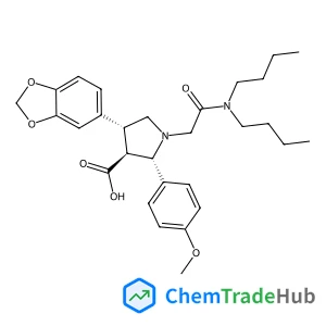 rel-(2R,3R,4S)-4-(1,3-Benzodioxol-5-yl)-1-[2-(dibutylamino)-2-oxoethyl]-2-(4-methoxyphenyl)-3-pyrrolidinecarboxylicacid