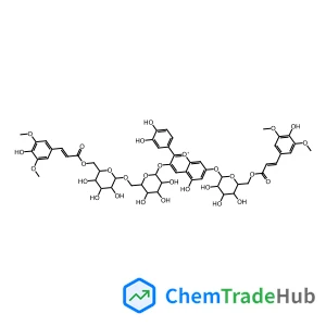 3,3',4',5,7-Pentahydroxyflavylium(1+); 3-O-[4-Hydroxy-3,5-dimethoxy-E-cinnamoyl-(→6)-β-D-glucopyranosyl-(1→6)-β-D-glucopyranoside], 7-O-[4-hydroxy-3,5-dimethoxy-E-cinnamoyl-(→6)-β-D-glucopyranoside]