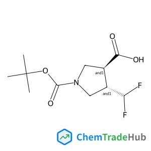 (3S,4S)-1-[(tert-butoxy)carbonyl]-4-(difluoromethyl)pyrrolidine-3-carboxylic acid