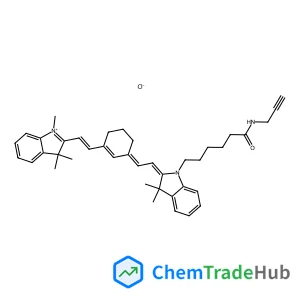 2-[(E)-2-{(3E)-3-[(2E)-2-{3,3-Dimethyl-1-[6-oxo-6-(2-propyn-1-ylamino)hexyl]-1,3-dihydro-2H-indol-2-ylidene}ethylidene]-1-cyclohexen-1-yl}vinyl]-1,3,3-trimethyl-3H-indolium chloride