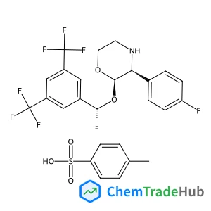 (2R,3S)-2-{(1R)-1-[3,5-Bis(trifluoromethyl)phenyl]ethoxy}-3-(4-fluorophenyl)morpholine 4-methylbenzenesulfonate (1:1)