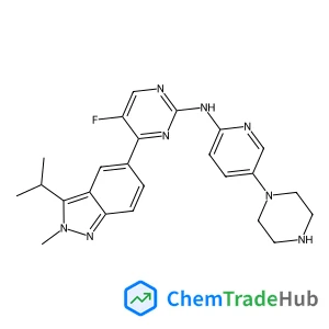 5-Fluoro-4-(3-isopropyl-2-methyl-2H-indazol-5-yl)-N-[5-(1-piperazinyl)-2-pyridinyl]-2-pyrimidinamine