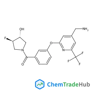 (3-{[4-(Aminomethyl)-6-(trifluoromethyl)-2-pyridinyl]oxy}phenyl)[(3R,4R)-3-fluoro-4-hydroxy-1-pyrrolidinyl]methanone structure