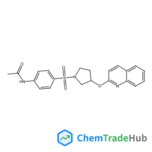 N-(4-{[3-(2-Quinolinyloxy)-1-pyrrolidinyl]sulfonyl}phenyl)acetamide structure