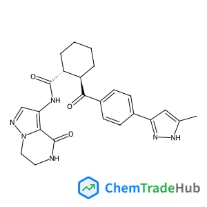 (1R,2R)-2-[4-(5-Methyl-1H-pyrazol-3-yl)benzoyl]-N-(4-oxo-4,5,6,7-tetrahydropyrazolo[1,5-a]pyrazin-3-yl)cyclohexanecarboxamide