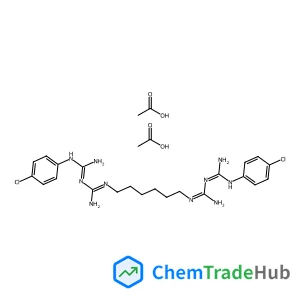 N,N''''-1,6-Hexanediylbis[N'-(4-chlorophenyl)(imidodicarbonimidic diamide)] acetate hydrate (1:2:1)