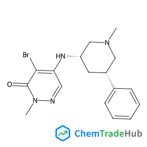 4-Bromo-2-methyl-5-{[(3S,5S)-1-methyl-5-phenyl-3-piperidinyl]amino}-3(2H)-pyridazinone structure
