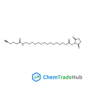 N-{15-[(2,5-Dioxo-1-pyrrolidinyl)oxy]-15-oxo-3,6,9,12-tetraoxapentadec-1-yl}-2-(2-propyn-1-yloxy)acetamide structure