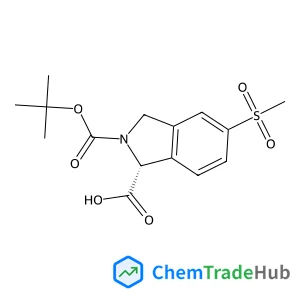 (1R)-2-{[(2-Methyl-2-propanyl)oxy]carbonyl}-5-(methylsulfonyl)-1-isoindolinecarboxylic acid