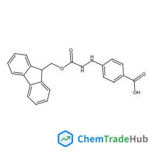 4-{2-[(9H-Fluoren-9-ylmethoxy)carbonyl]hydrazino}benzoic acid structure