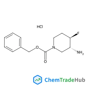 1-Piperidinecarboxylic acid, 3-amino-4-fluoro-, phenylmethyl ester, hydrochloride (1:1), (3R,4R)-rel-