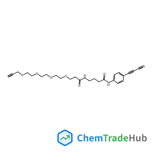 N-[4-(Cyanoethynyl)phenyl]-16-oxo-4,7,10,13-tetraoxa-17-azahenicos-1-yn-21-amide structure