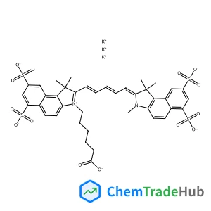 SULFO-CY5.5-CARBOXYLIC ACID TRIPOTASSIUM SALT;TRIPOTASSIUM;(2E)-3-(5-CARBOXYPENTYL)-1,1-DIMETHYL-2-[(2E,4E)-5-(1,1,3-TRIMETHYL-6,8-DISULFONATOBENZO[E]INDOL-3-IUM-2-YL)PENTA-2,4-DIENYLIDENE]BENZO[E]INDOLE-6,8-DISULFONATE