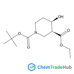1-Ethyl 3-(2-methyl-2-propanyl) (3R,4S)-4-hydroxy-1,3-piperidinedicarboxylate
