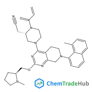 {(2S)-1-Acryloyl-4-[7-(8-methyl-1-naphthyl)-2-{[(2S)-1-methyl-2-pyrrolidinyl]methoxy}-5,6,7,8-tetrahydropyrido[3,4-d]pyrimidin-4-yl]-2-piperazinyl}acetonitrile