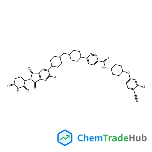 N-[4-(3-Chloro-4-cyanophenoxy)cyclohexyl]-6-[4-({4-[2-(2,6-dioxo-3-piperidinyl)-6-fluoro-1,3-dioxo-2,3-dihydro-1H-isoindol-5-yl]-1-piperazinyl}methyl)-1-piperidinyl]-3-pyridazinecarboxamide