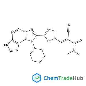 (2E)-2-Cyano-3-[5-(1-cyclohexyl-1,6-dihydroimidazo[4,5-d]pyrrolo[2,3-b]pyridin-2-yl)-2-furyl]-N,N-dimethylacrylamide