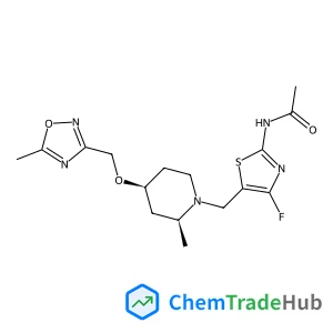 N-[4-Fluoro-5-({(2S,4S)-2-methyl-4-[(5-methyl-1,2,4-oxadiazol-3-yl)methoxy]-1-piperidinyl}methyl)-1,3-thiazol-2-yl]acetamide