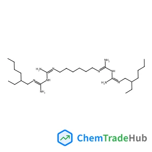 N,N''''-1,6-Hexanediylbis[N'-(2-ethylhexyl)(imidodicarbonimidic diamide)] structure