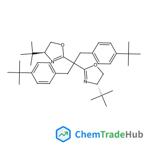 (4S,4'S)-2,2'-{1,3-Bis[4-(2-methyl-2-propanyl)phenyl]-2,2-propanediyl}bis[4-(2-methyl-2-propanyl)-4,5-dihydro-1,3-oxazole]
